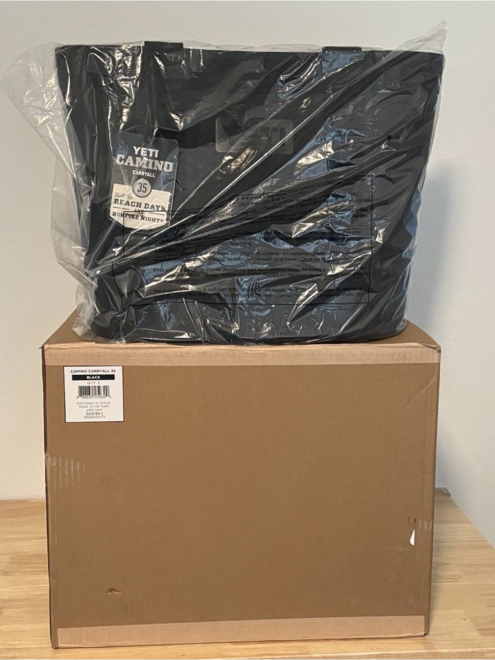 Yeti Camino Carryall 35 Tote Bag - Black | Factory Sealed in Plastic